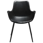 Hype Armchair Vintage Black Art Leather With Black Metal Legs 100690810 02 Front