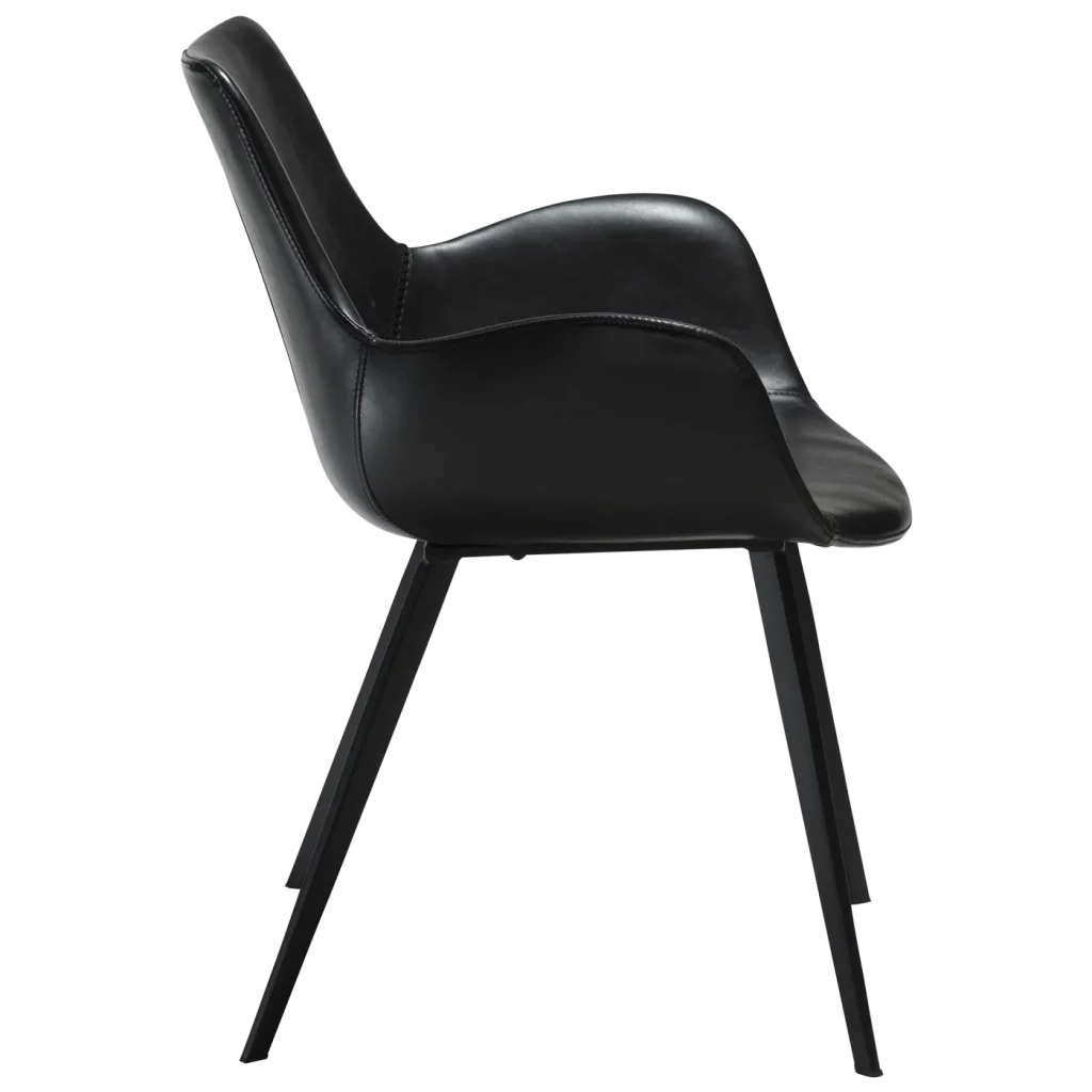 Hype Armchair Vintage Black Art Leather With Black Metal Legs 100690810 03 Profile
