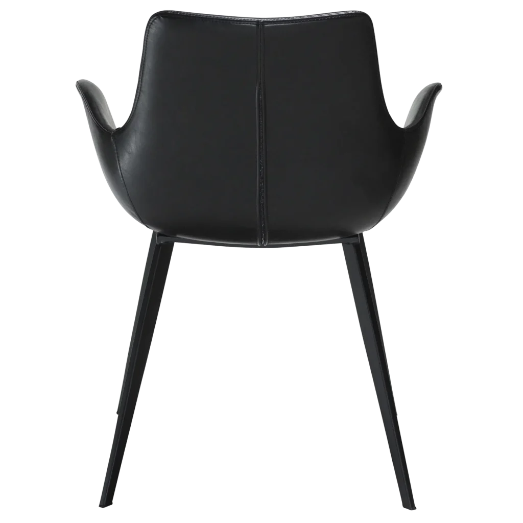 Hype Armchair Vintage Black Art Leather With Black Metal Legs 100690810 04 Back