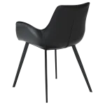 Hype Armchair Vintage Black Art Leather With Black Metal Legs 100690810 05 Back Angle