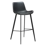 HYPE BAR STOOL Raven Black Faux Leather W. Black Metal Legs 200690633 01 Main