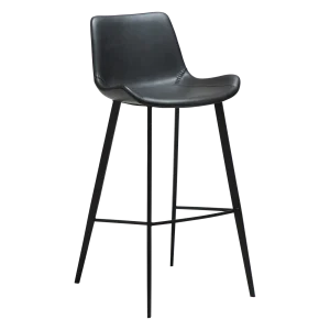 HYPE BAR STOOL Raven Black Faux Leather W. Black Metal Legs 200690633 01 Main