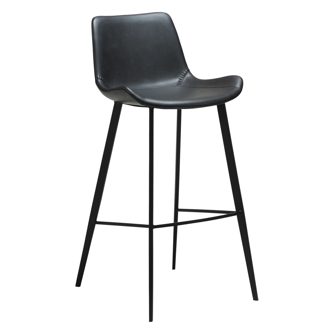 HYPE BAR STOOL Raven Black Faux Leather W. Black Metal Legs 200690633 01 Main