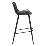 HYPE BAR STOOL Raven Black Faux Leather W. Black Metal Legs 200690633 03 Profile