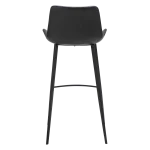 HYPE BAR STOOL Raven Black Faux Leather W. Black Metal Legs 200690633 04 Back