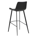 HYPE BAR STOOL Raven Black Faux Leather W. Black Metal Legs 200690633 05 Back Angle