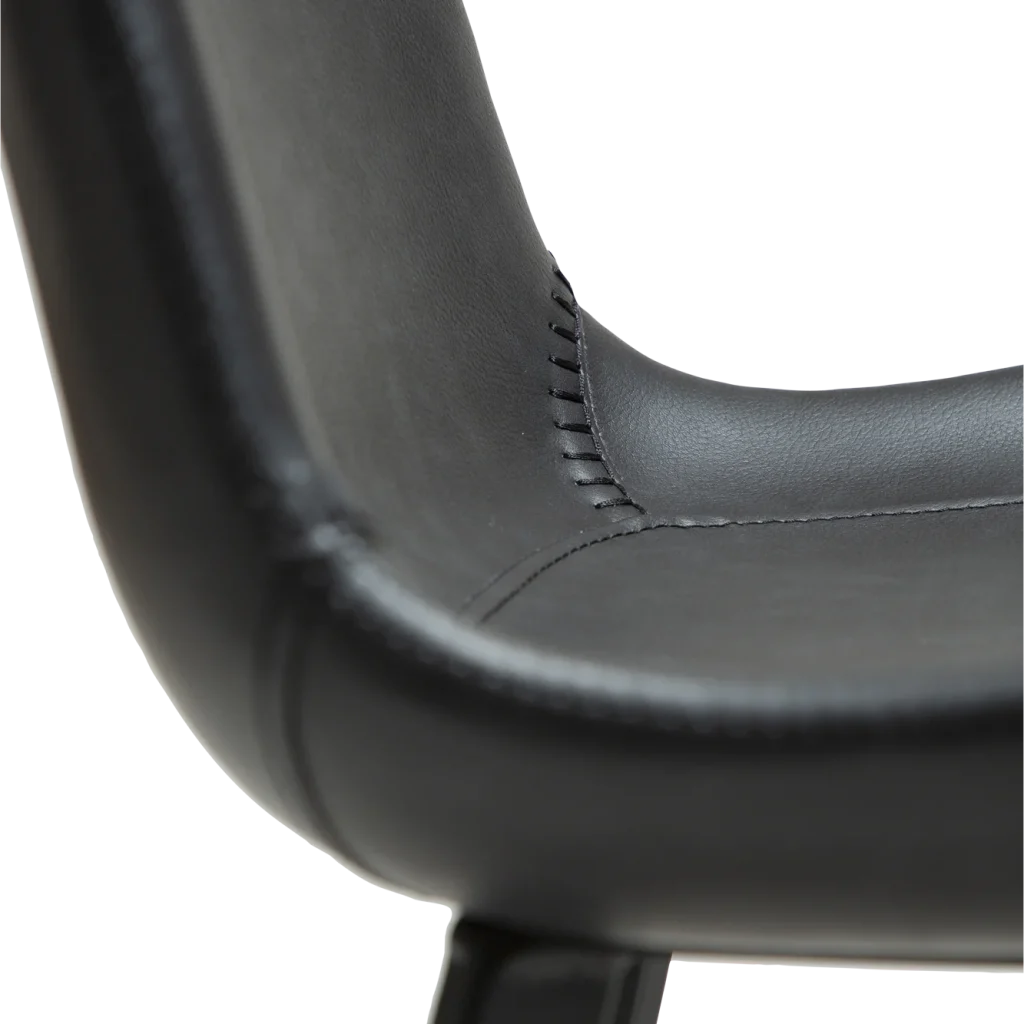 HYPE BAR STOOL Raven Black Faux Leather W. Black Metal Legs 200690633 06 Detail1