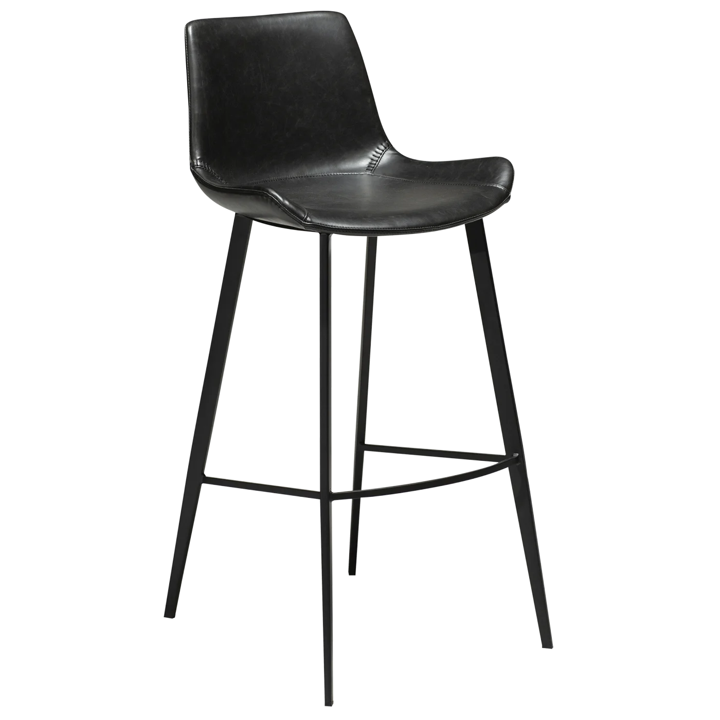 Hype Bar Stool Vintage Black Art Leather With Black Metal Legs Crib5 200800500 01 Main
