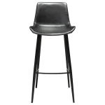Hype Bar Stool Vintage Black Art Leather With Black Metal Legs Crib5 200800500 02 Front