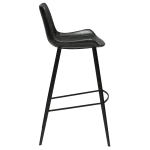 Hype Bar Stool Vintage Black Art Leather With Black Metal Legs Crib5 200800500 03 Profile
