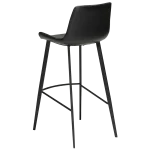 Hype Bar Stool Vintage Black Art Leather With Black Metal Legs Crib5 200800500 05 Back Angle