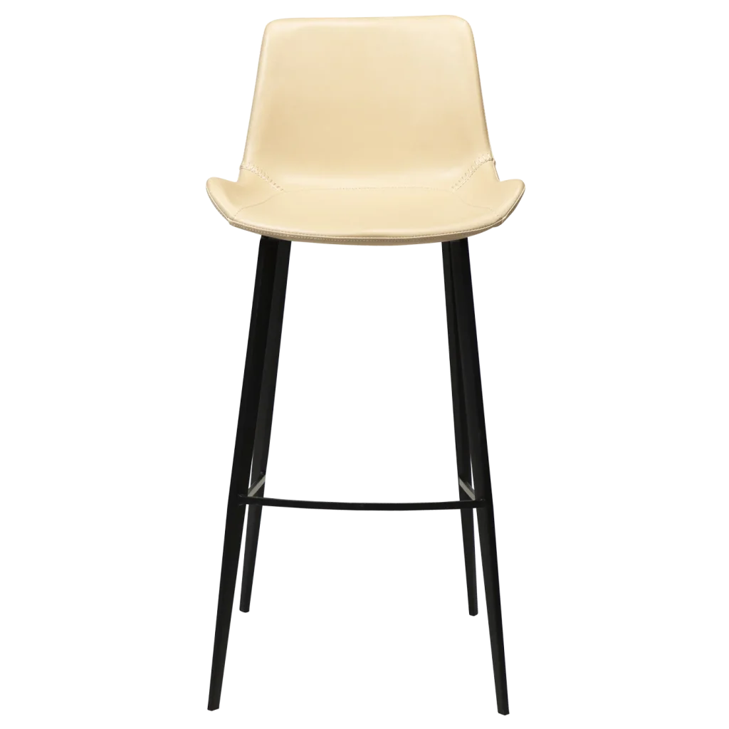 Hype Bar Stool Vintage Ivory Art Leather With Black Metal Legs 200390615 02 Front
