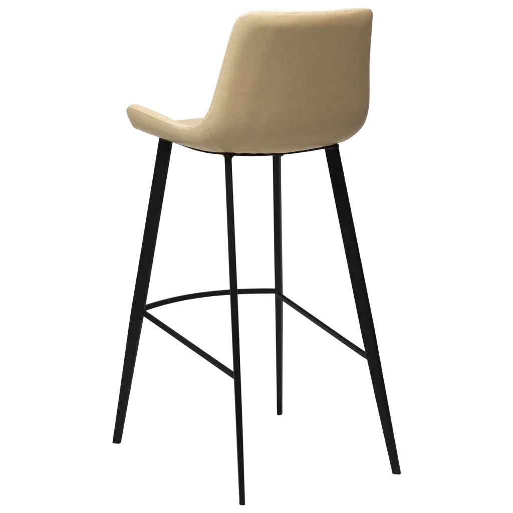 Hype Bar Stool Vintage Ivory Art Leather With Black Metal Legs 200390615 05 Back Angle