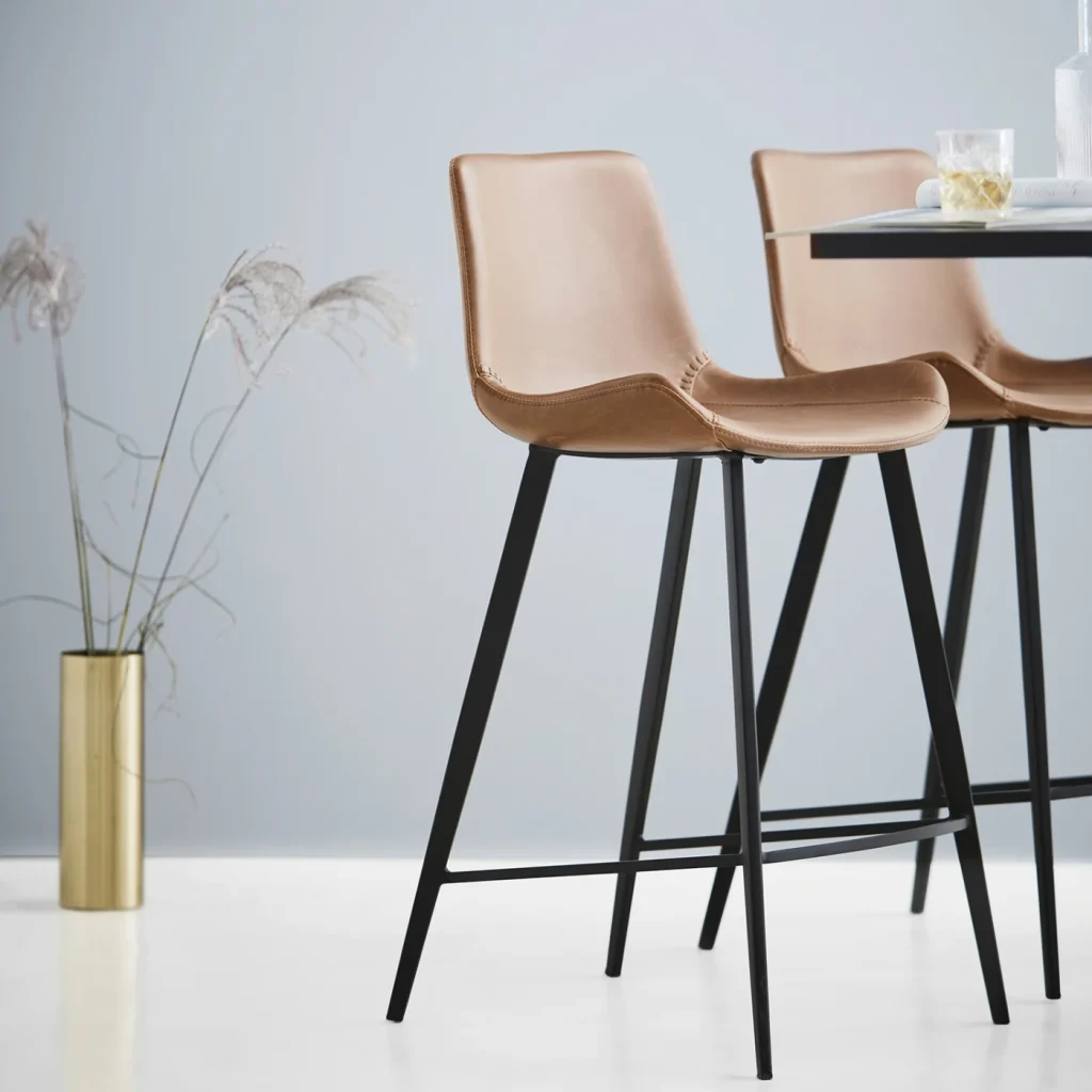 Hype Counter Stool Vintage Light Brown Art Leather With Black Metal Legs 200490706 16 lifestyle image