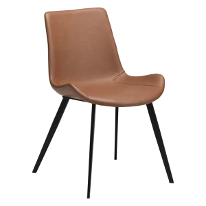 HYPE CHAIR Cognac Faux Leather W. Black Metal Legs 100690634 01 Main