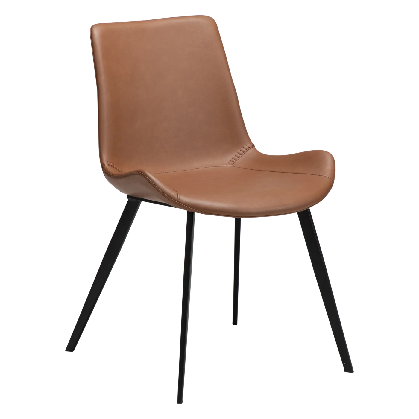 HYPE CHAIR Cognac Faux Leather W. Black Metal Legs 100690634 01 Main