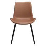 HYPE CHAIR Cognac Faux Leather W. Black Metal Legs 100690634 02 Front