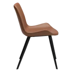 HYPE CHAIR Cognac Faux Leather W. Black Metal Legs 100690634 03 Profile