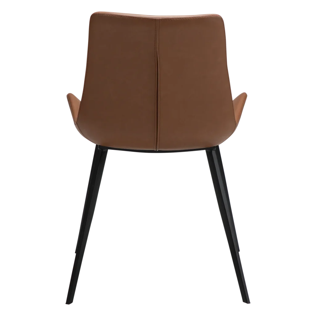 HYPE CHAIR Cognac Faux Leather W. Black Metal Legs 100690634 04 Back