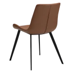 HYPE CHAIR Cognac Faux Leather W. Black Metal Legs 100690634 05 Back Angle