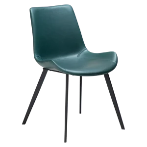 HYPE CHAIR Green Gables Art. Leather W. Black Metal Legs 100690626 01 Main