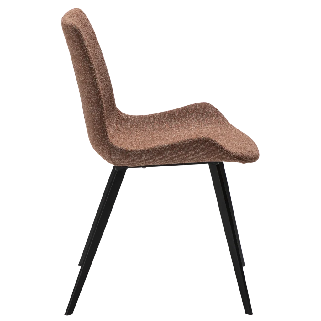 Hype Chair Pebble Red Boucle Fabric With Black Metal Legs 100690704 03 Profile