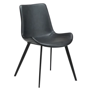 HYPE CHAIR Raven Black Faux Leather W. Black Metal Legs 100690633 01 Main