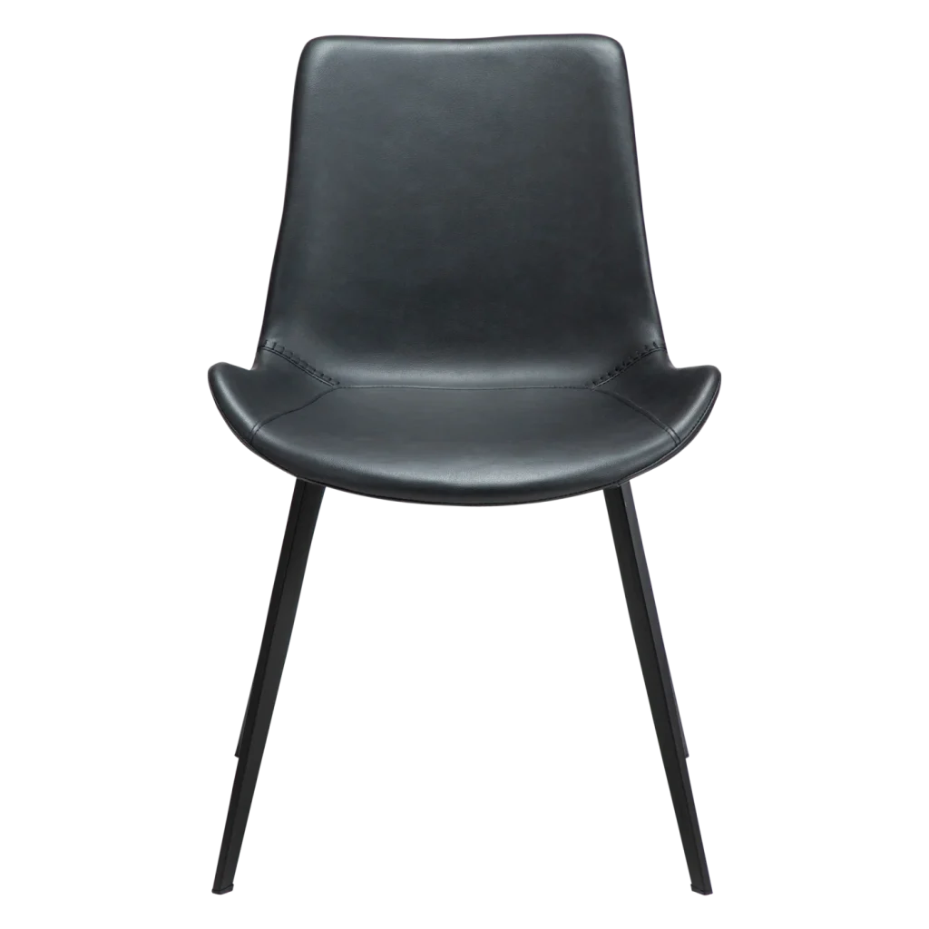 HYPE CHAIR Raven Black Faux Leather W. Black Metal Legs 100690633 02 Front