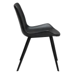 HYPE CHAIR Raven Black Faux Leather W. Black Metal Legs 100690633 03 Profile