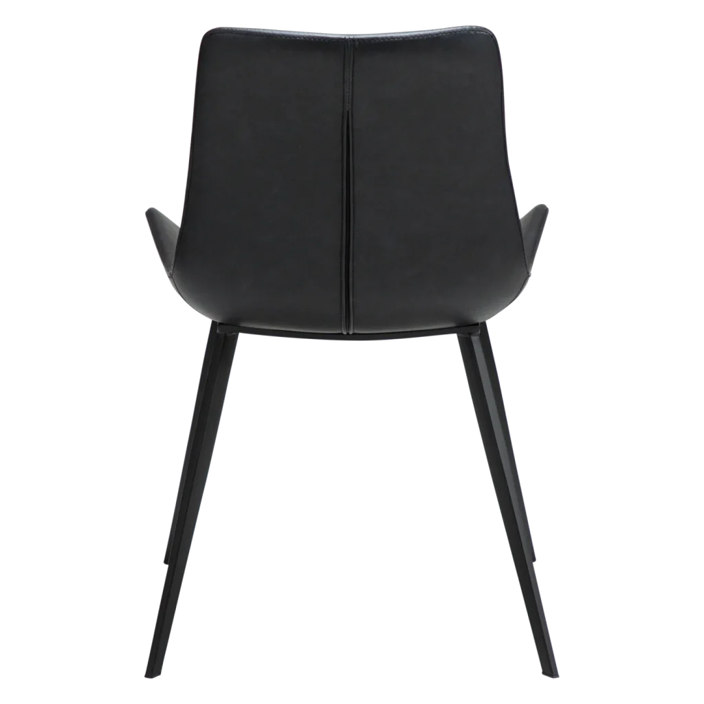 HYPE CHAIR Raven Black Faux Leather W. Black Metal Legs 100690633 04 Back