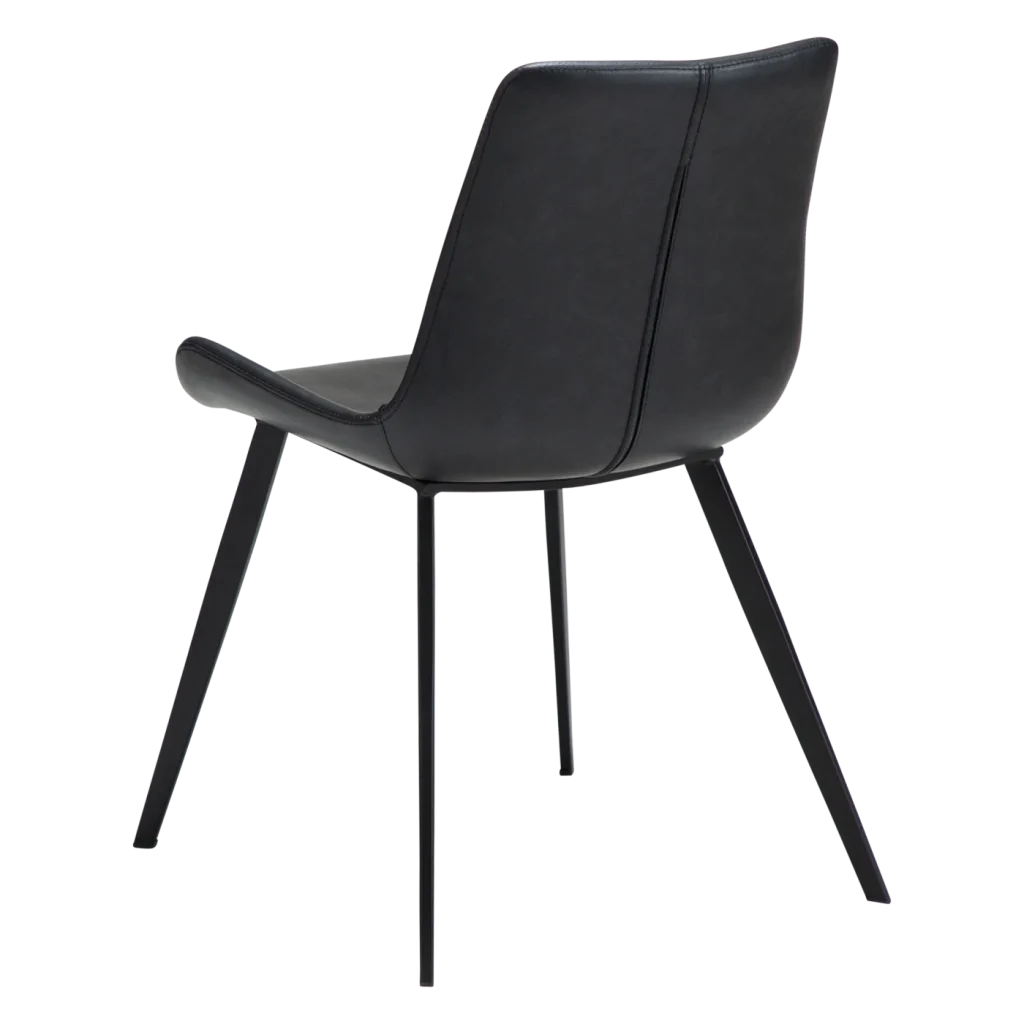 HYPE CHAIR Raven Black Faux Leather W. Black Metal Legs 100690633 05 Back Angle