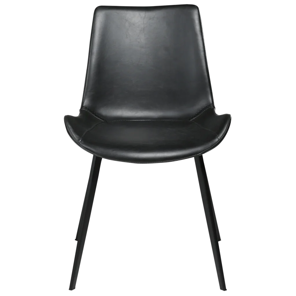 Hype Chair Vintage Black Art Leather With Black Metal Legs 100690611 02 Front