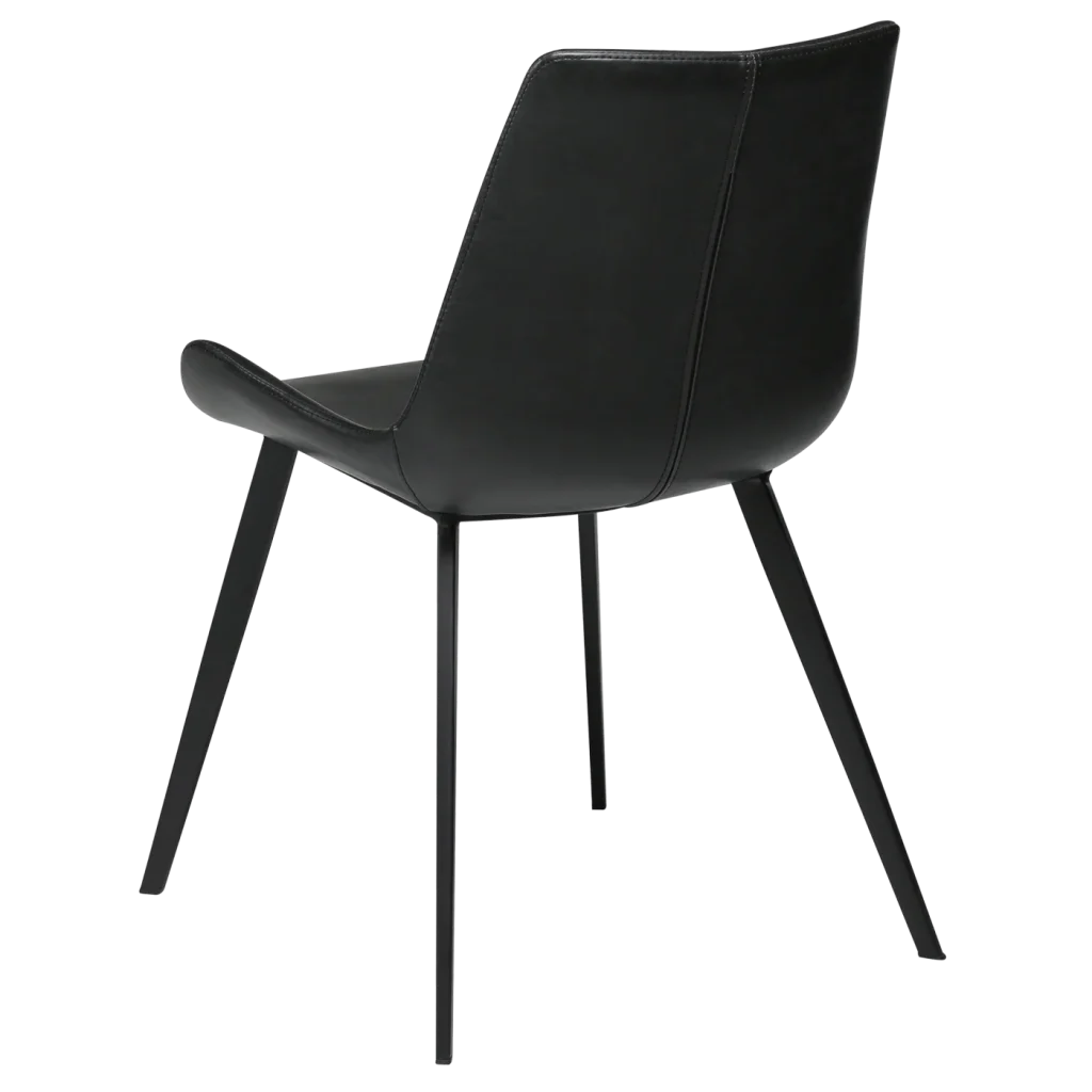 Hype Chair Vintage Black Art Leather With Black Metal Legs 100690611 05 Back Angle