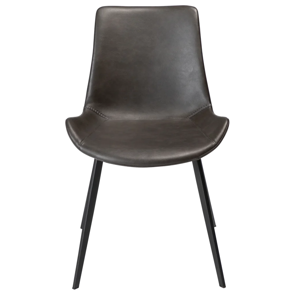 Hype Chair Vintage Grey Art Leather With Black Metal Legs 100690652 02 Front
