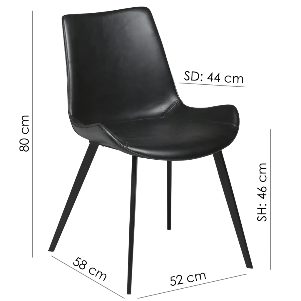 Hype Chair Vintage Grey Art Leather With Black Metal Legs 100690652 15 Measurements