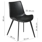 Hype Chair Vintage Light Brown Art Leather With Black Metal Legs 100690620 15 Measurements