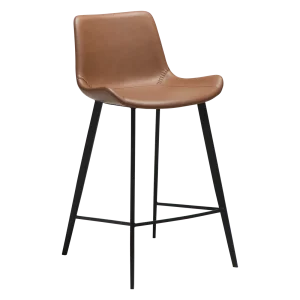 HYPE COUNTER STOOL Cognac Faux Leather W. Black Metal Legs 300690634 01 Main