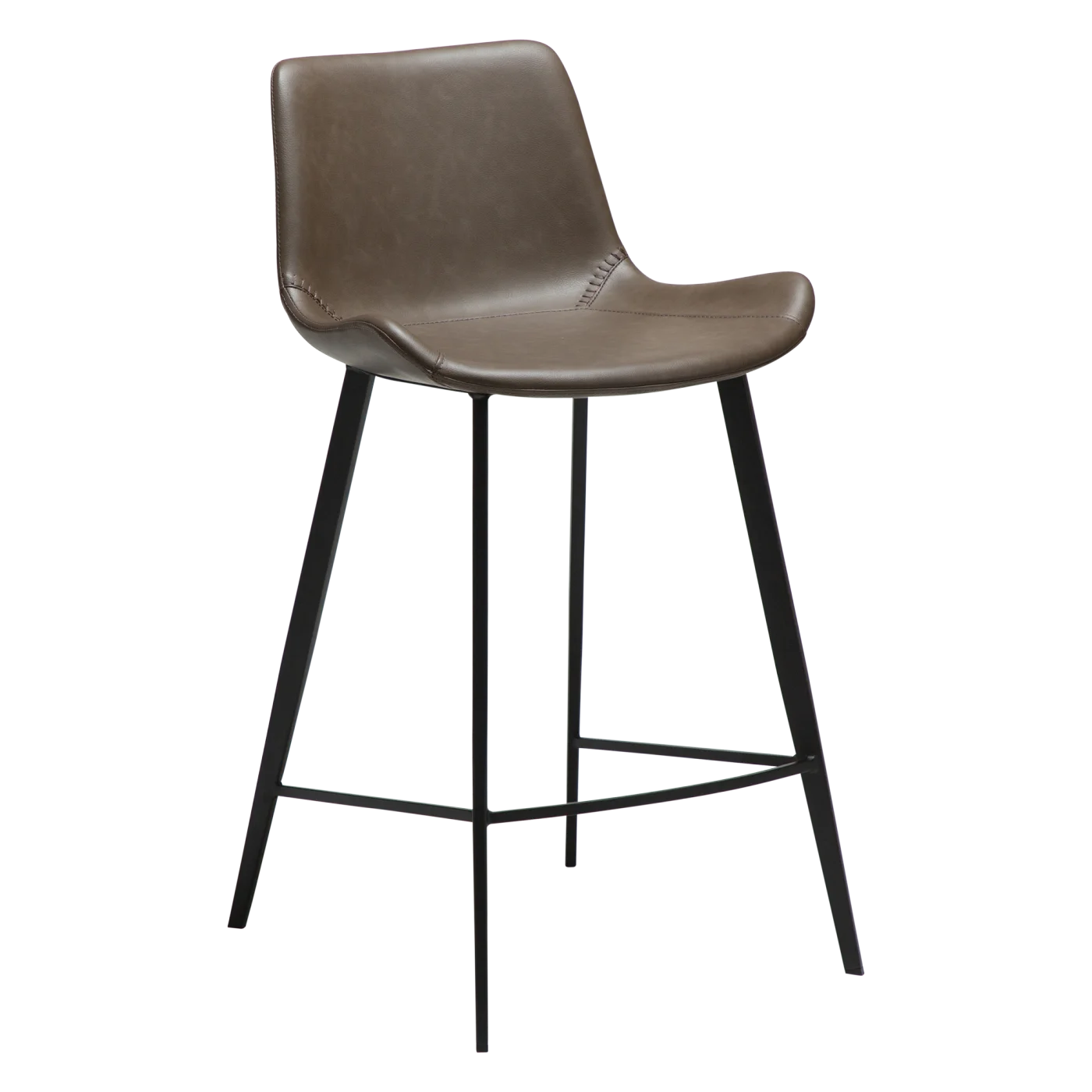 HYPE COUNTER STOOL Major Brown Faux Leather W. Black Metal Legs 300690635 01 Main