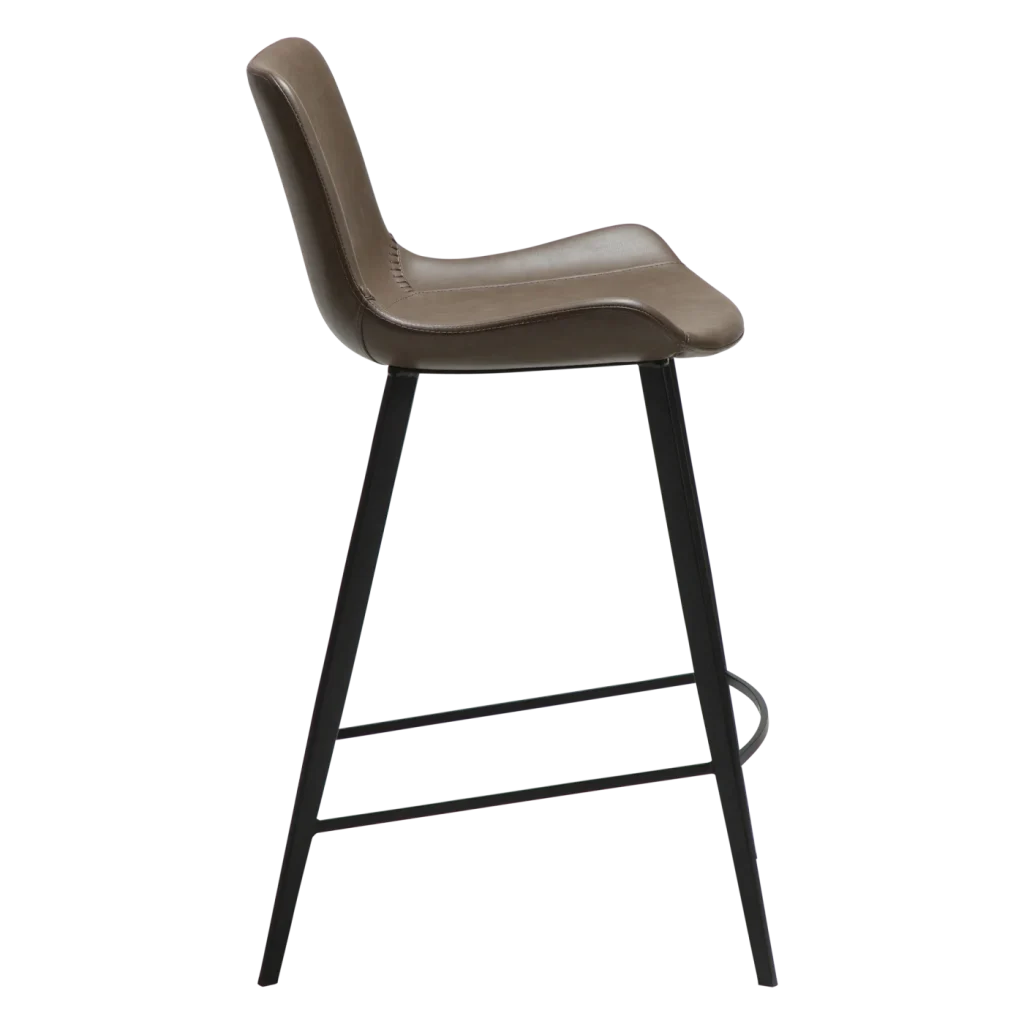 HYPE COUNTER STOOL Major Brown Faux Leather W. Black Metal Legs 300690635 03 Profile