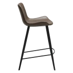HYPE COUNTER STOOL Major Brown Faux Leather W. Black Metal Legs 300690635 03 Profile