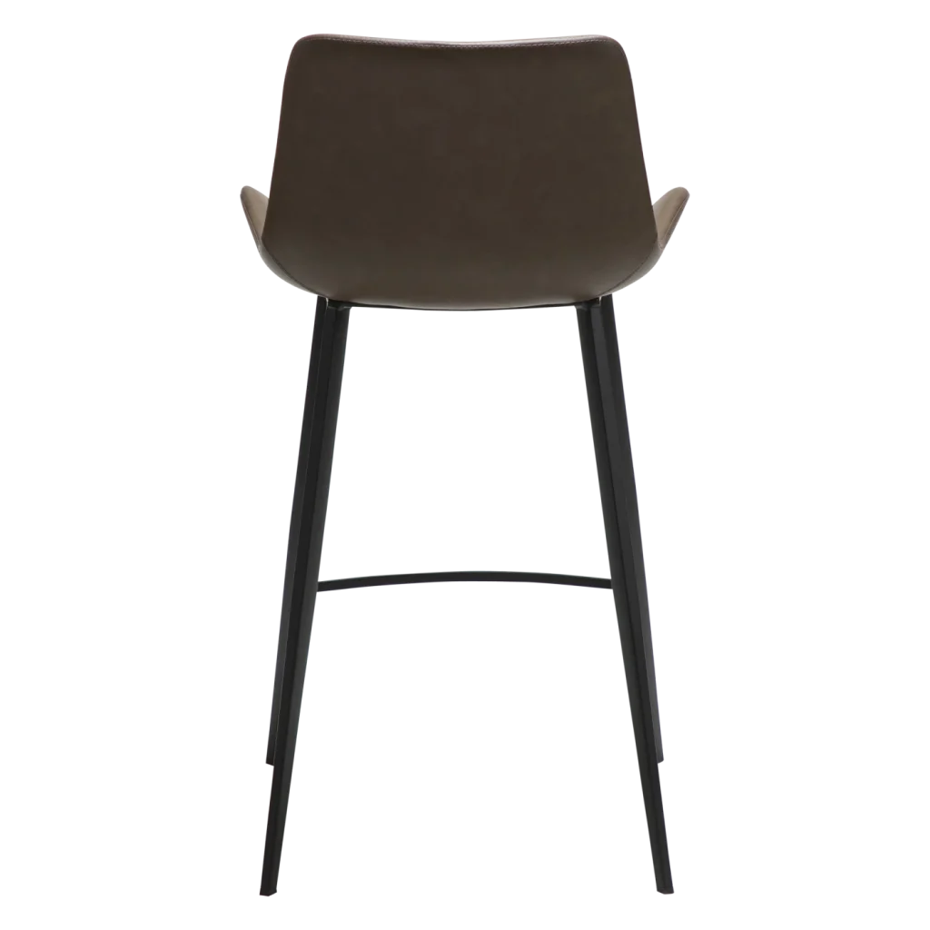 HYPE COUNTER STOOL Major Brown Faux Leather W. Black Metal Legs 300690635 04 Back