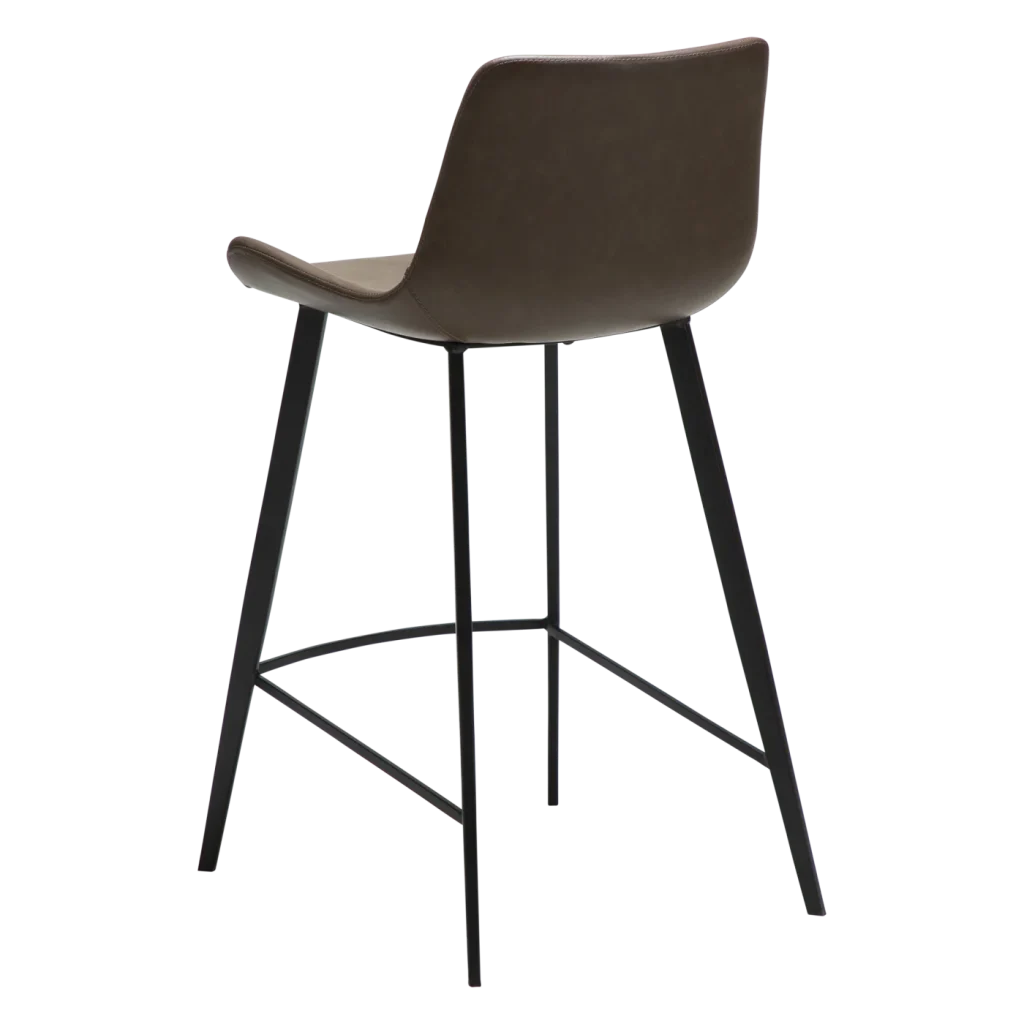 HYPE COUNTER STOOL Major Brown Faux Leather W. Black Metal Legs 300690635 05 Back Angle