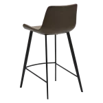 HYPE COUNTER STOOL Major Brown Faux Leather W. Black Metal Legs 300690635 05 Back Angle