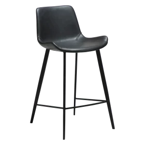 HYPE COUNTER STOOL Raven Black Faux Leather W. Black Metal Legs 300690633 01 Main