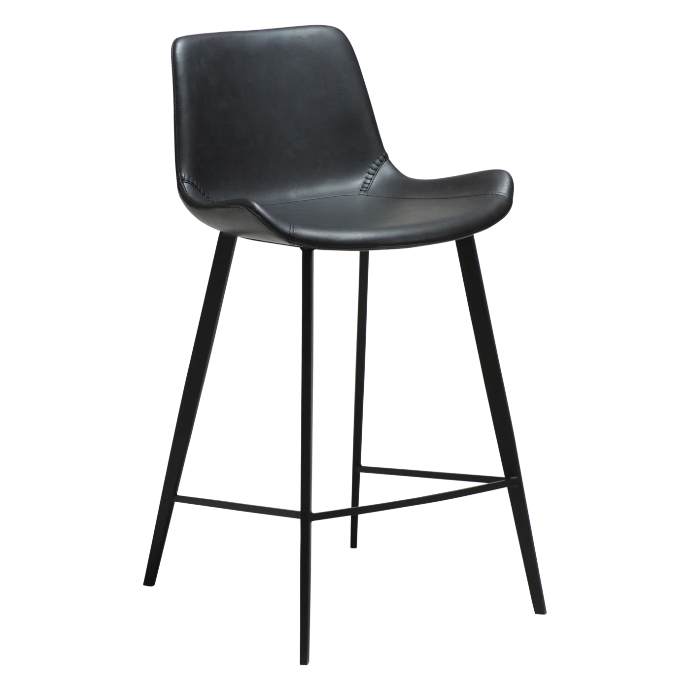 HYPE COUNTER STOOL Raven Black Faux Leather W. Black Metal Legs 300690633 01 Main