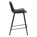 HYPE COUNTER STOOL Raven Black Faux Leather W. Black Metal Legs 300690633 03 Profile