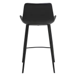 HYPE COUNTER STOOL Raven Black Faux Leather W. Black Metal Legs 300690633 04 Back