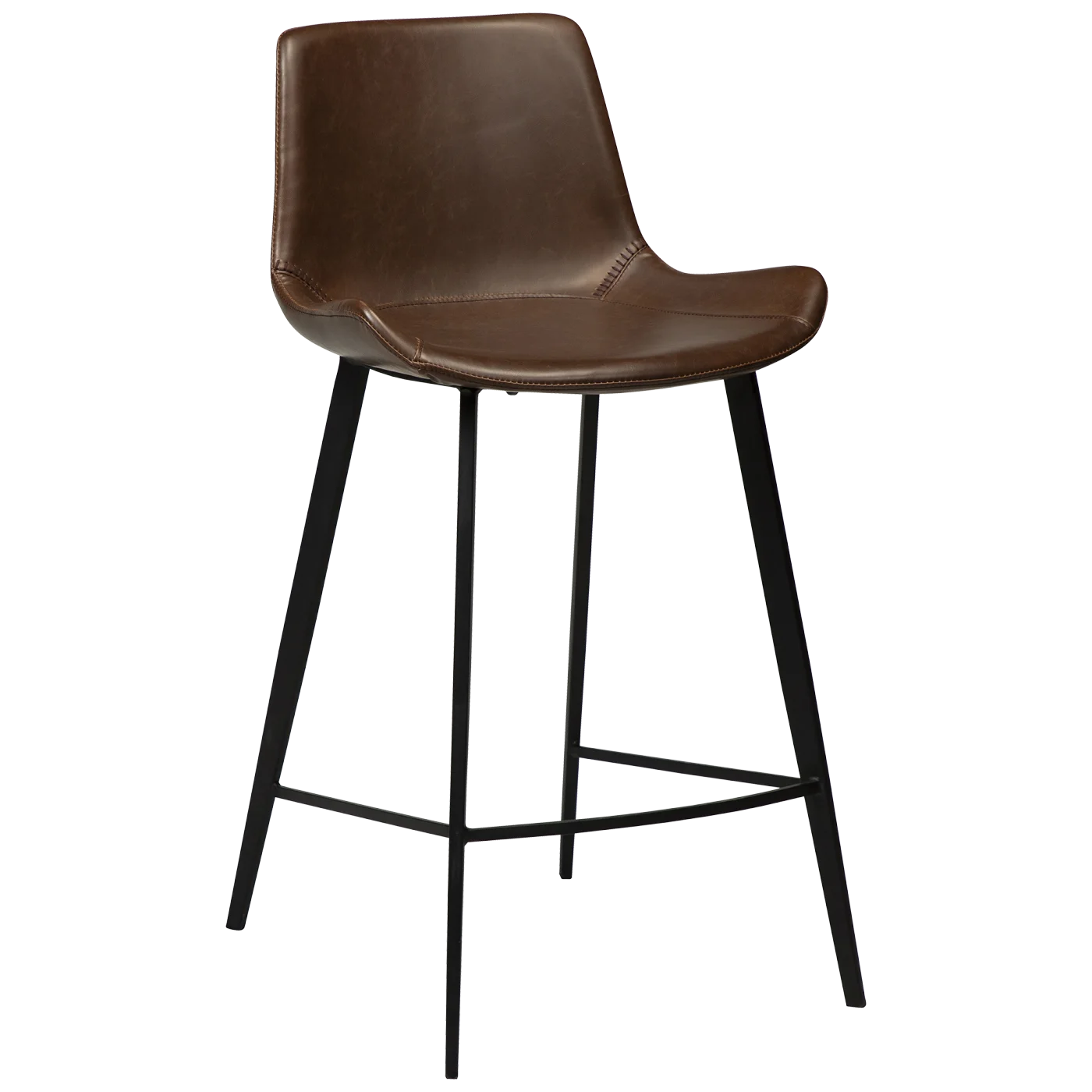Hype Counter Stool Vintage Cocoa Art Leather With Black Metal Legs 200490820 01 Main