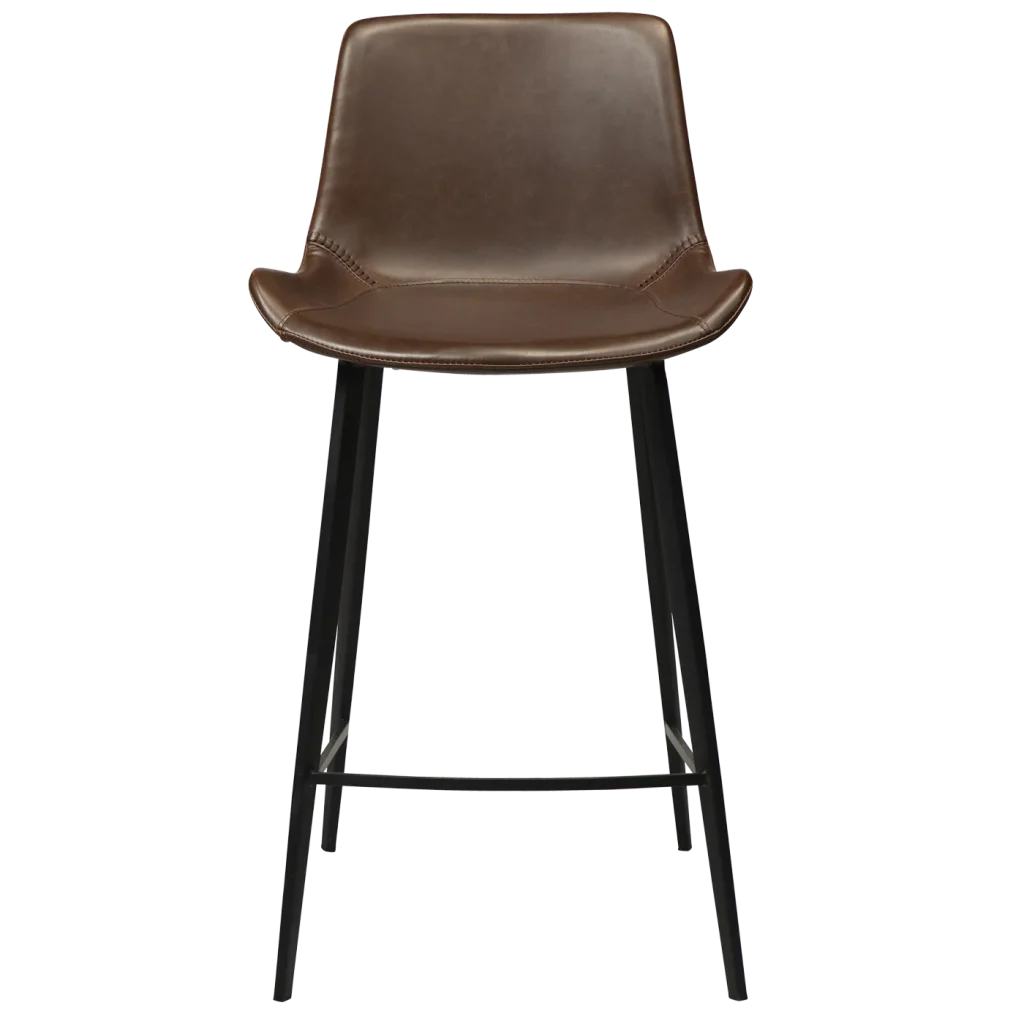 Hype Counter Stool Vintage Cocoa Art Leather With Black Metal Legs 200490820 02 Front