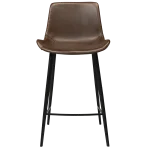 Hype Counter Stool Vintage Cocoa Art Leather With Black Metal Legs 200490820 02 Front
